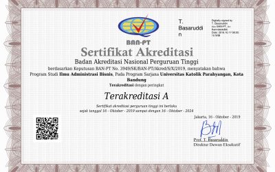 Administrasi Bisnis UNPAR kembali berhasil meraih peringkat A pada akreditasi BAN-PT Indonesia